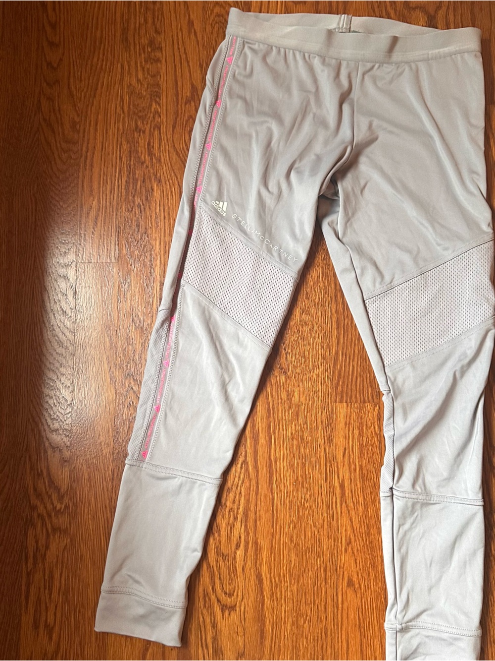 adidas Stella McCartney Gray Leggings with Pink Zip Accent
